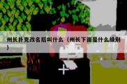 州长扑克改名后叫什么（州长下面是什么级别）