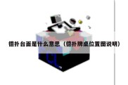 德扑台面是什么意思（德扑牌桌位置图说明）
