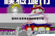 德州扑克常用术语的简单介绍
