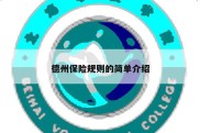 德州保险规则的简单介绍