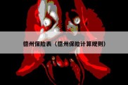 德州保险表（德州保险计算规则）