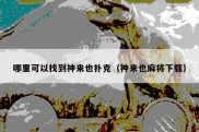 哪里可以找到神来也扑克（神来也麻将下载）