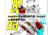 wepoker平台提供的产品（wepoker是哪里开发的）