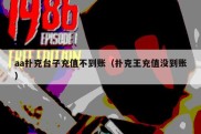 aa扑克台子充值不到账（扑克王充值没到账）