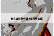 扑克世界安卓版（扑克牌世界）