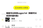 哪里可以找到ssgportal（哪里可以找到外国对象）