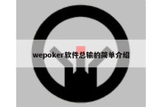 wepoker软件总输的简单介绍