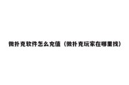 微扑克软件怎么充值（微扑克玩家在哪里找）