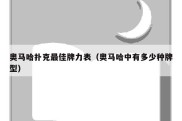 奥马哈扑克最佳牌力表（奥马哈中有多少种牌型）