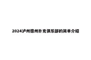 2024泸州德州扑克俱乐部的简单介绍