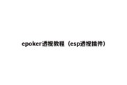 epoker透视教程（esp透视插件）