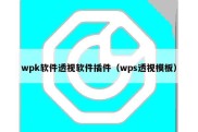 wpk软件透视软件插件（wps透视模板）