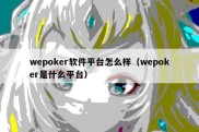 wepoker软件平台怎么样（wepoker是什么平台）