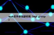 wpk软件俱乐部坑钱（wpi group）
