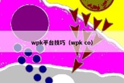 wpk平台技巧（wpk co）