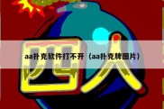 aa扑克软件打不开（aa扑克牌图片）