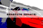 泰安升级平台介绍（泰安升级下载）