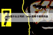 wpk是什么公司的（wpc是哪个国家的品牌）