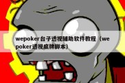 wepoker台子透视辅助软件教程（wepoker透视底牌脚本）