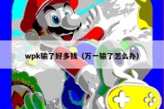 wpk输了好多钱（万一输了怎么办）