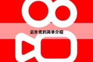 云扑克的简单介绍