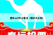 德扑aof大小盲注（德扑大小表）