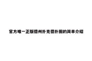 官方唯一正版德州扑克德扑圈的简单介绍