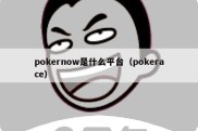 pokernow是什么平台（pokerace）