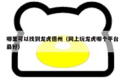 哪里可以找到龙虎德州（网上玩龙虎哪个平台最好）