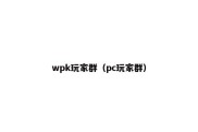 wpk玩家群（pc玩家群）