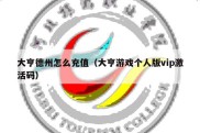 大亨德州怎么充值（大亨游戏个人版vip激活码）