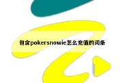 包含pokersnowie怎么充值的词条